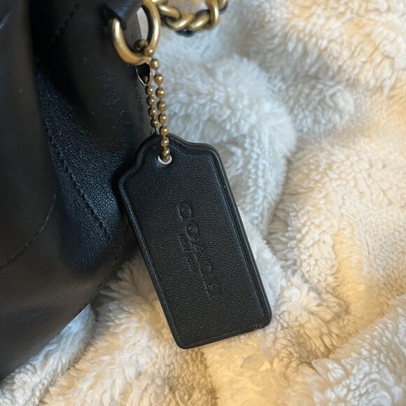 COACH Tabby 26 Quilted Shoulder Crossbody Bag CP150 Black w/ Brass + Dust Bag - Picture 14 of 15